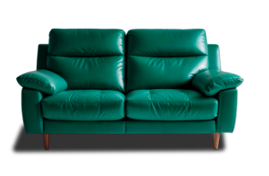Green Leatherette 2-Seater Sofa