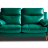 Green Leatherette 2-Seater Sofa