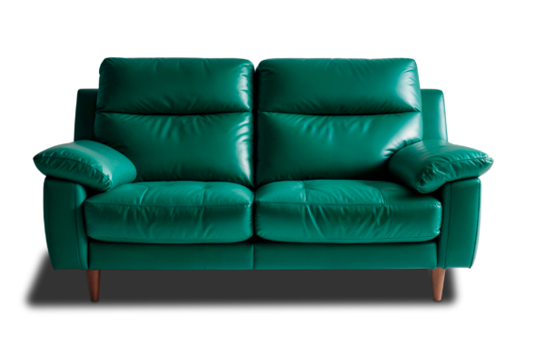 Green Leatherette 2-Seater Sofa