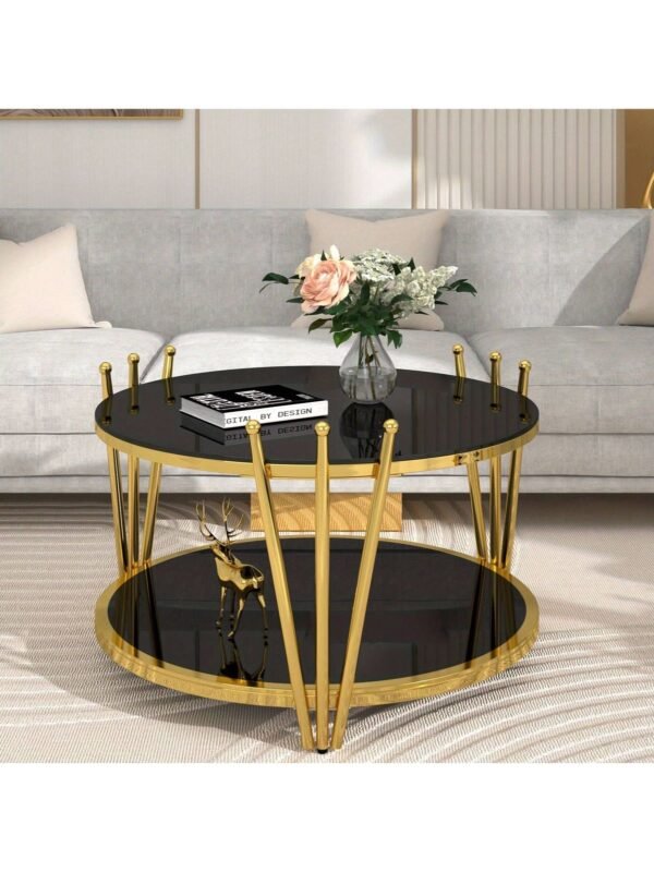 Modern Glam Two-Tier Round Coffee Table