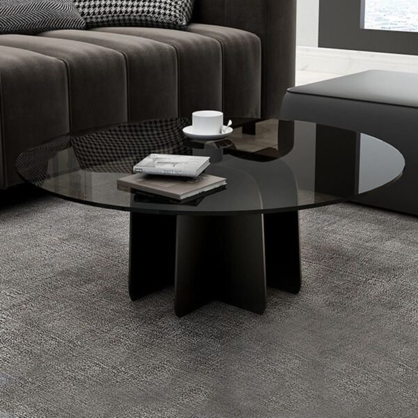 Modern Sculptural Base Round Coffee Table