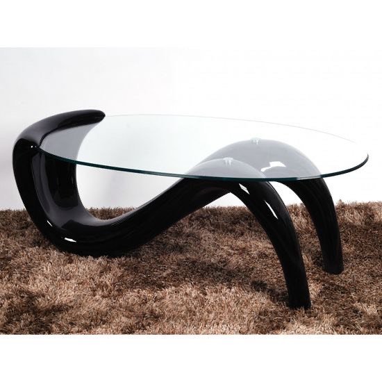IMG_3600 Modern Black Wave Glass Coffee Table