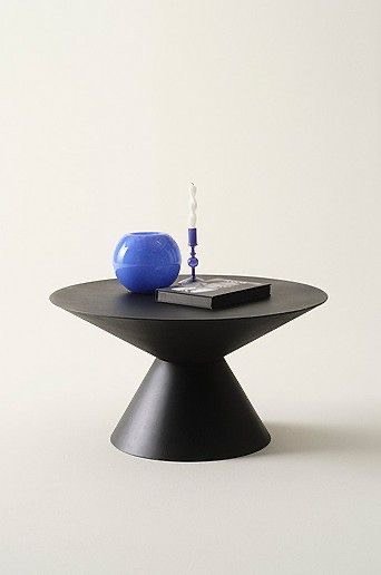 IMG_3601 Sculptural Matte Black Pedestal Coffee Table
