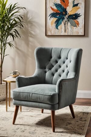 Classic Tufted Wingback Velvet Armchair