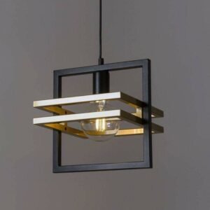 Modern Geometric Black and Gold Pendant Light