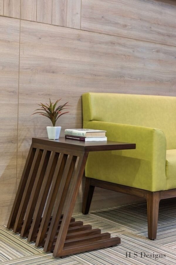 Contemporary Slatted Accent Side Table