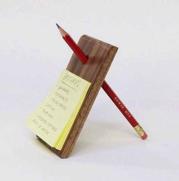 IMG_3686 Minimalist Slanted Wood Memo and Pencil Holder