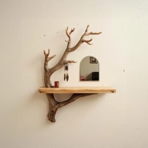 Natural Branch Wall Console with Mirror