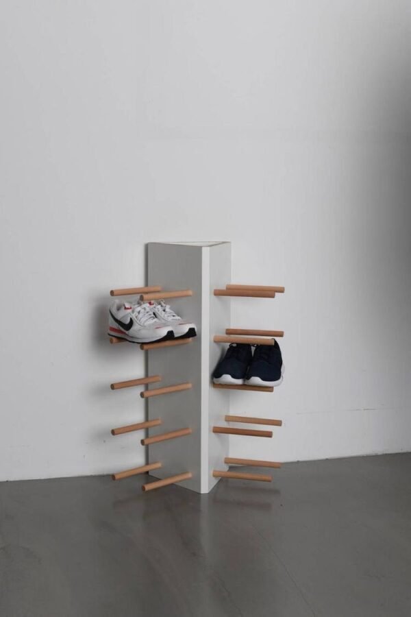 Vertical Peg Shoe Rack and Display