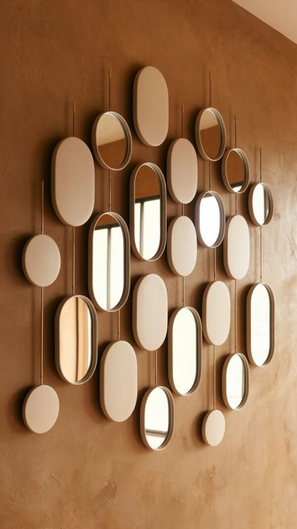 Contemporary Cluster of Oval and Circular Mirrors